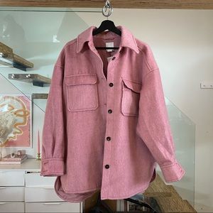 Pink Flannel Shacket NWT